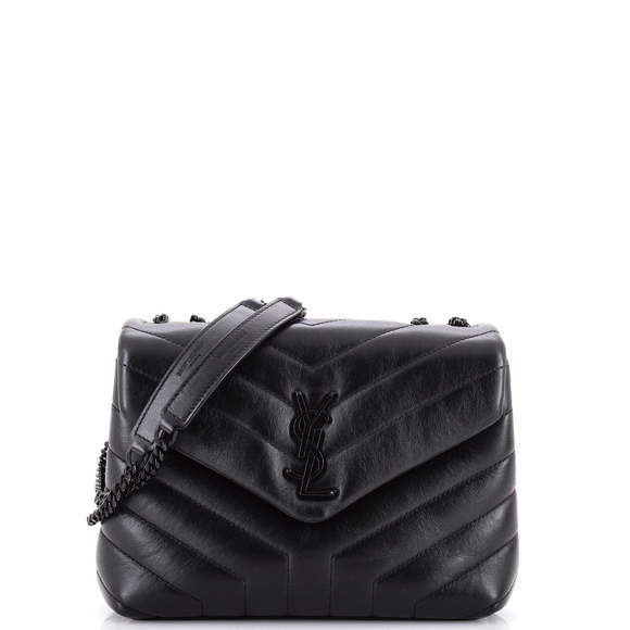 Saint Laurent Small Loulou Shoulder Bag Matelasse Chevron Leather - Picture 1 of 5